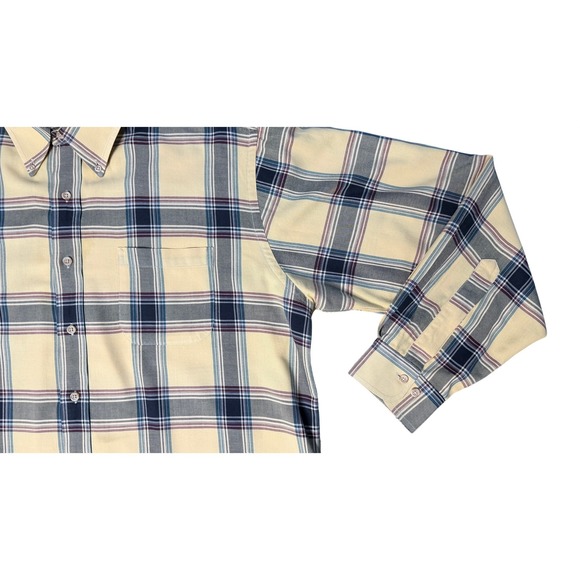 Viyella Mens XL Plaid Button Down Shirt Long Sleeve Cotton Wool Blend Casual - Picture 2 of 6